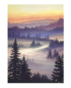 "Misty Mountains Sticker" by Leah Rose