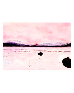 "Pink Sunset Greeting Card" by Alma Garrison