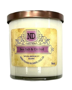 "Sea Salt & Orchid" candle by ND Candle Works