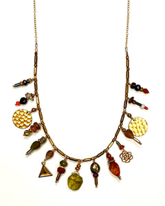 "Gemstone, Vermeil, Brass Necklace" by Marilyn Gwynn