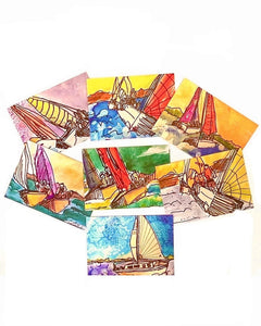"Marine/Harbor Pack of 7 Cards" by Wendy Laird